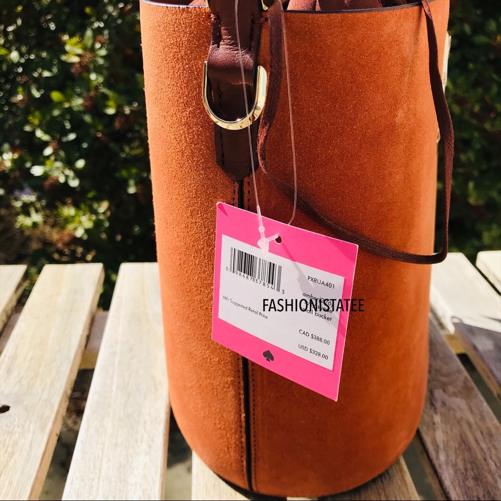 Kate spade Suzy suede small bucket amber crossbody - Picture 3 of 8